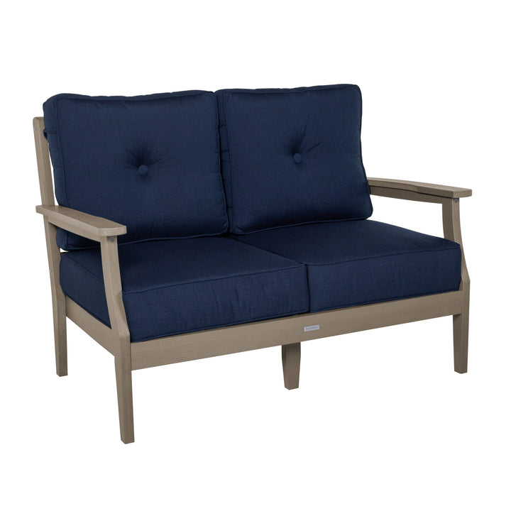 Lehigh Deep Seating Loveseat Deep Seating Highwood USA Spectrum Indigo Woodland Brown 