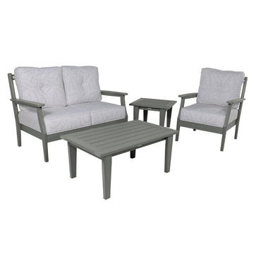 Lehigh Deep Seating 4 Piece Loveseat and Chair Set Deep Seating Highwood USA Lively Parchment Coastal Teak 