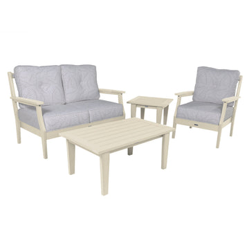 Lehigh Deep Seating 4 Piece Loveseat and Chair Set Deep Seating Highwood USA Lively Parchment Whitewash 