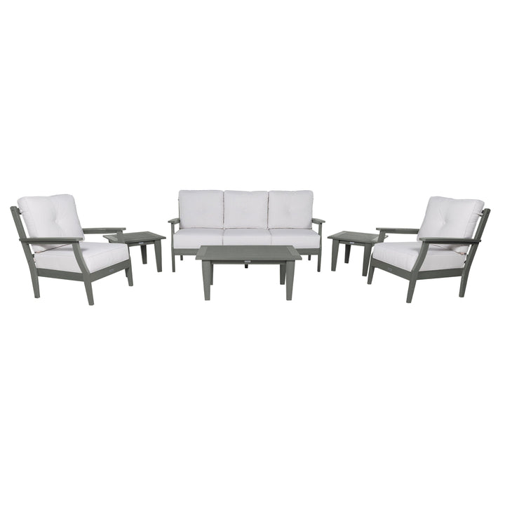 Lehigh Deep Seating 6 Piece Conversation Set Deep Seating Highwood USA Bliss Linen Coastal Teak 