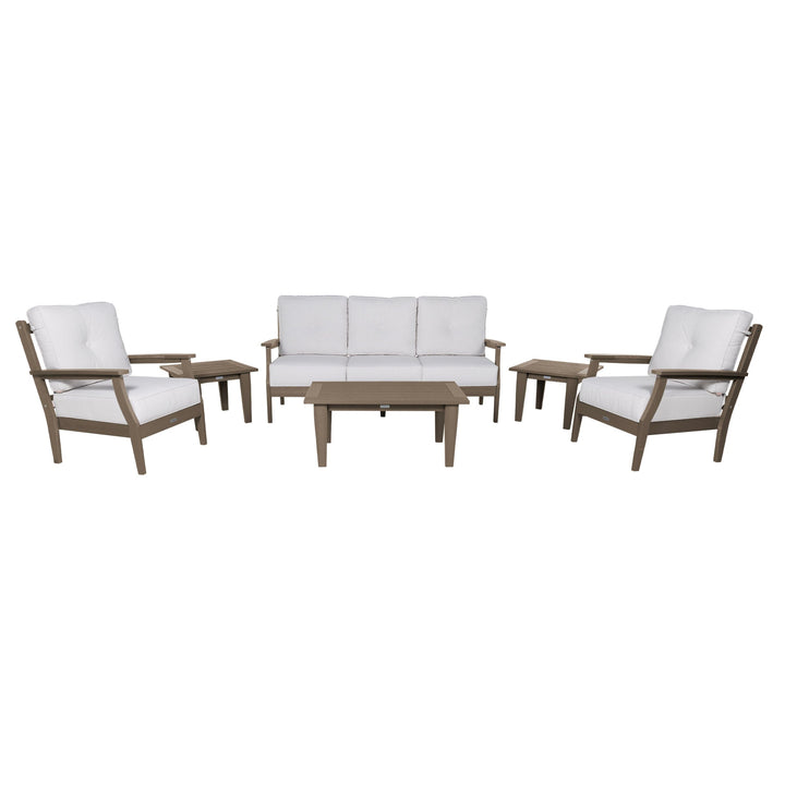 Lehigh Deep Seating 6 Piece Conversation Set Deep Seating Highwood USA Bliss Linen Woodland Brown 