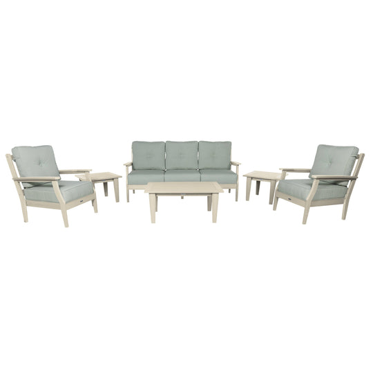 Lehigh Deep Seating 6 Piece Conversation Set Deep Seating Highwood USA Canvas Seasalt Whitewash 