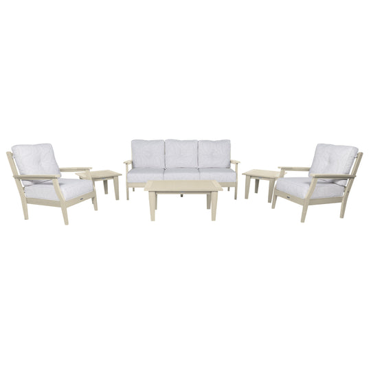 Lehigh Deep Seating 6 Piece Conversation Set Deep Seating Highwood USA Lively Parchment Whitewash 