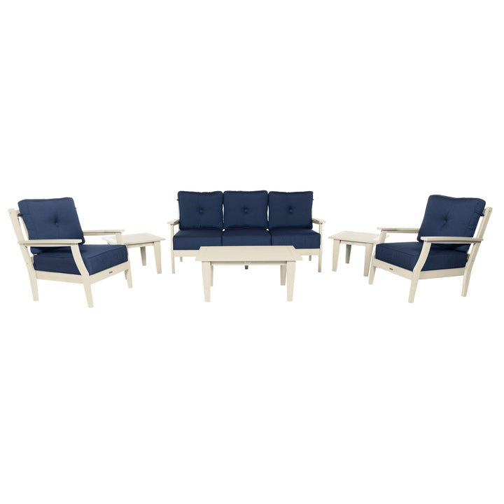 Lehigh Deep Seating 6 Piece Conversation Set Deep Seating Highwood USA Spectrum Indigo Whitewash 