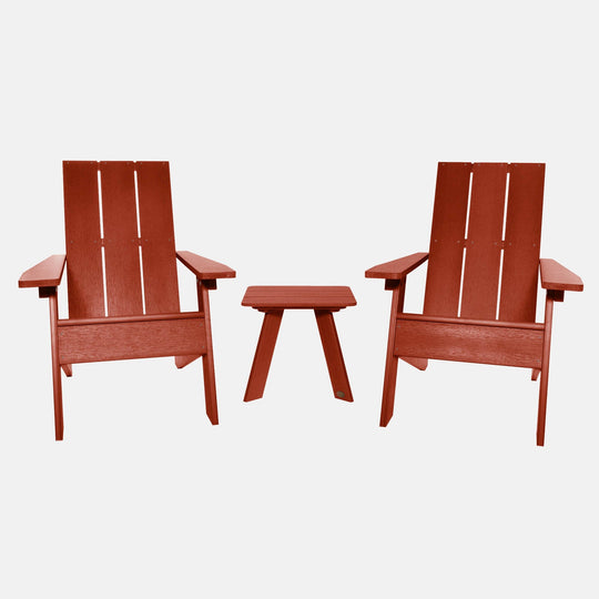 Italica Modern Adirondack 3-Piece Set Kitted Sets Highwood USA Rustic Red 