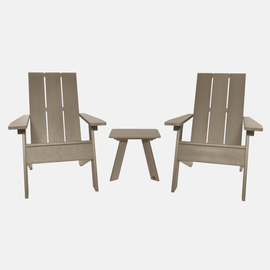 Italica Modern Adirondack 3-Piece Set Kitted Sets Highwood USA Woodland Brown 