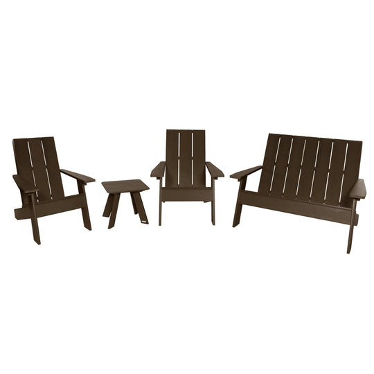 Italica Modern Adirondack 4-Piece Set Kitted Sets Highwood USA Weathered Acorn 