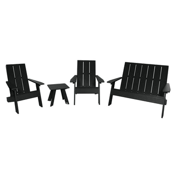 Italica Modern Adirondack 4-Piece Set Kitted Sets Highwood USA Black 