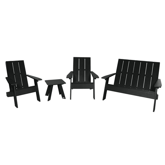 Italica Modern Adirondack 4-Piece Set Kitted Sets Highwood USA Black 