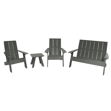 Italica Modern Adirondack 4-Piece Set Kitted Sets Highwood USA Coastal Teak 