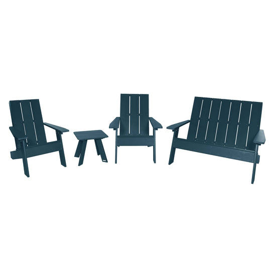 Italica Modern Adirondack 4-Piece Set Kitted Sets Highwood USA Nantucket Blue 