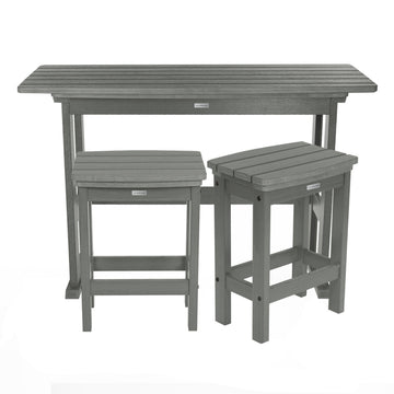 Lehigh 3pc Counter Height Balcony Set Dining Highwood USA Coastal Teak 