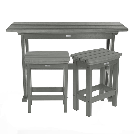 Lehigh 3pc Counter Height Balcony Set Dining Highwood USA Coastal Teak 