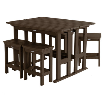 Lehigh 6pc Counter Height Balcony Set Dining Highwood USA Weathered Acorn 