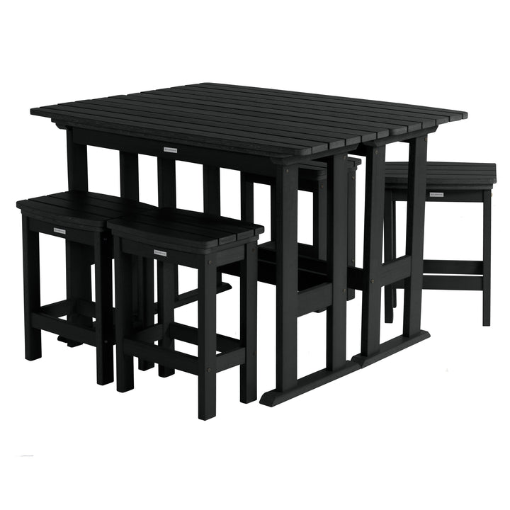 Lehigh 6pc Counter Height Balcony Set Dining Highwood USA Black 