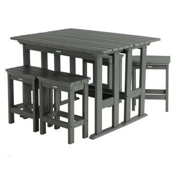 Lehigh 6pc Counter Height Balcony Set Dining Highwood USA Coastal Teak 