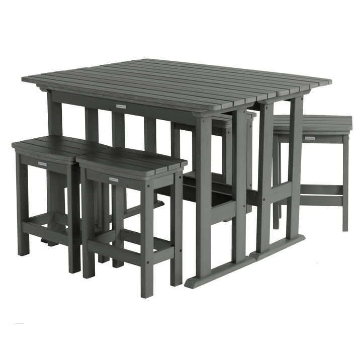 Lehigh 6pc Counter Height Balcony Set Dining Highwood USA Coastal Teak 