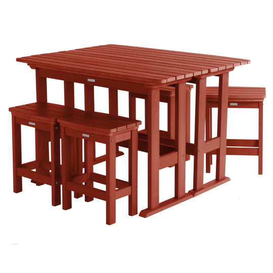 Lehigh 6pc Counter Height Balcony Set Dining Highwood USA Rustic Red 