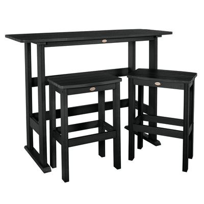 Lehigh 3pc Bar Height Balcony Set Dining Highwood USA Black 