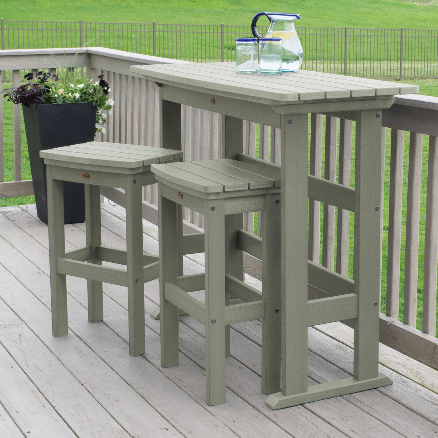 Lehigh 3pc Bar Height Balcony Set Dining Highwood USA 