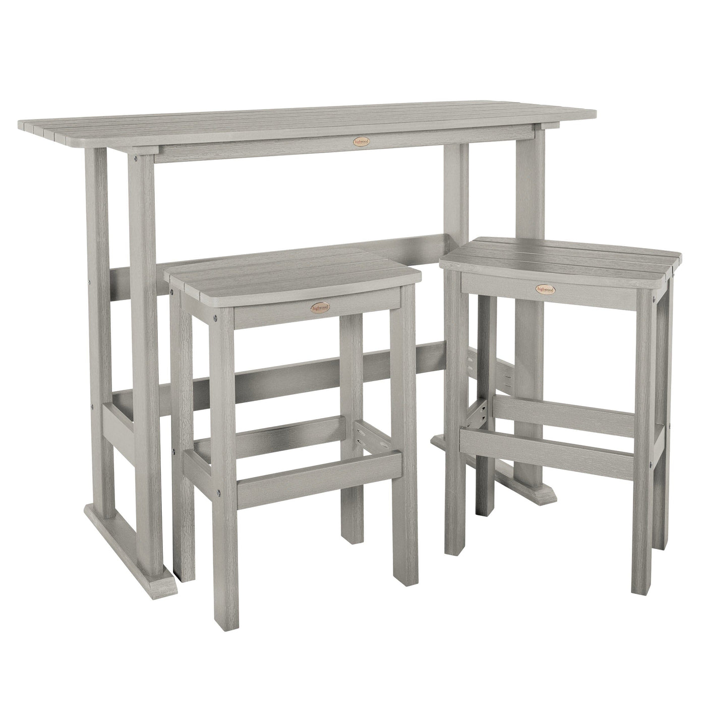 Lehigh 3pc Bar Height Balcony Set Dining Highwood USA Harbor Gray 