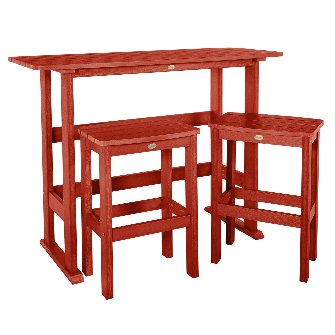 Lehigh 3pc Bar Height Balcony Set Dining Highwood USA Rustic Red 