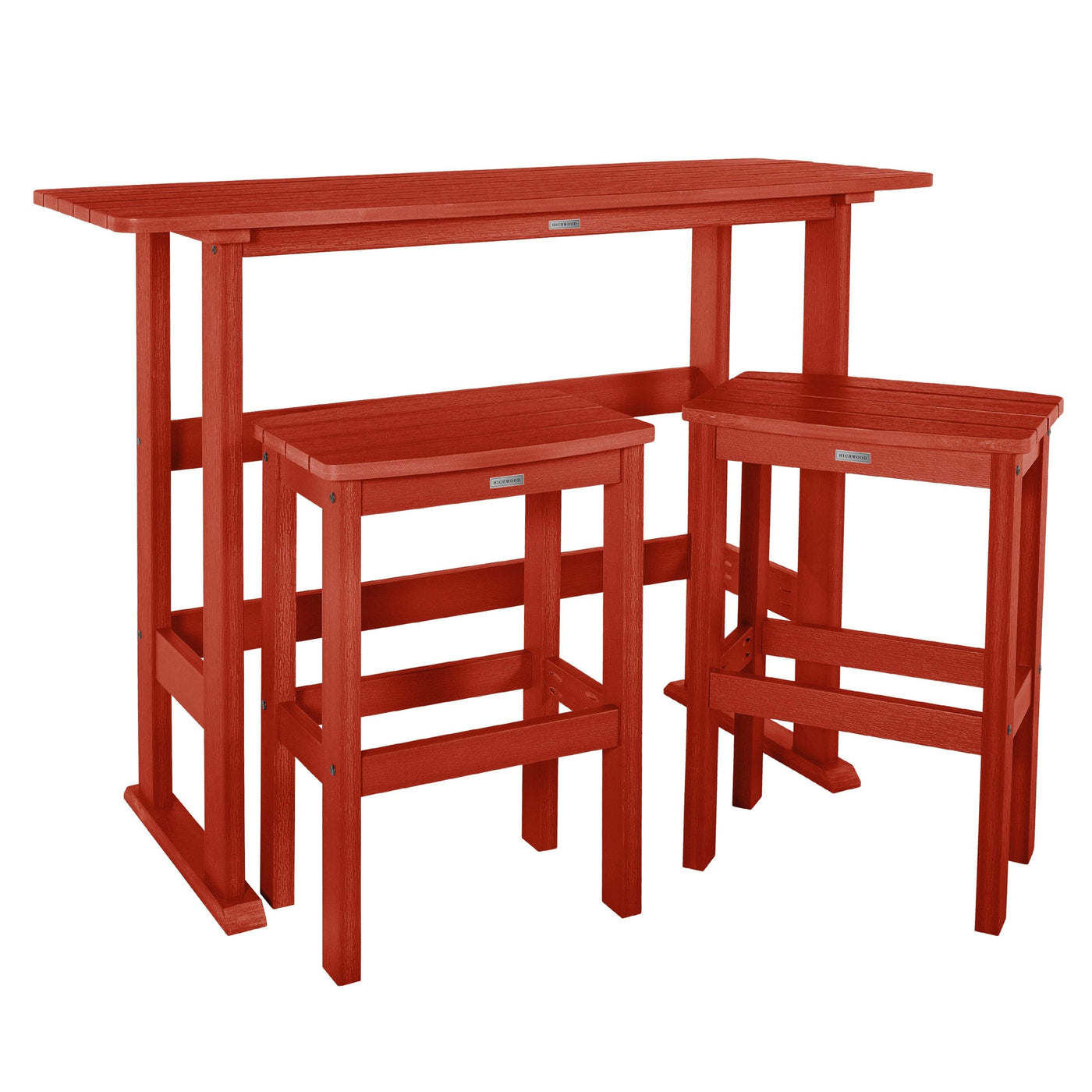 Lehigh 3pc Bar Height Balcony Set Dining Highwood USA Rustic Red 