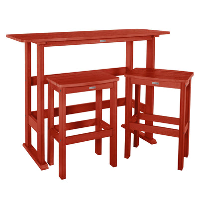 Lehigh 3pc Bar Height Balcony Set Dining Highwood USA Rustic Red 