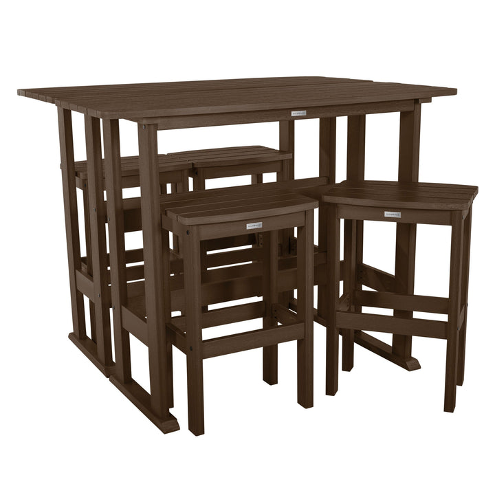 Lehigh 6pc Bar Height Balcony Set Dining Highwood USA Weathered Acorn 