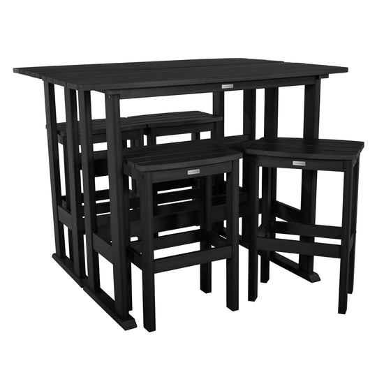 Lehigh 6pc Bar Height Balcony Set Dining Highwood USA Black 