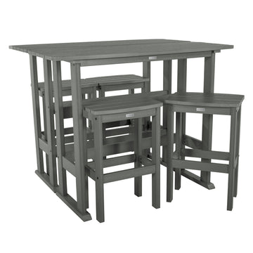 Lehigh 6pc Bar Height Balcony Set Dining Highwood USA Coastal Teak 