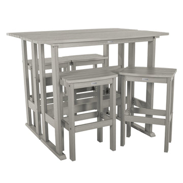 Lehigh 6pc Bar Height Balcony Set Dining Highwood USA Harbor Gray 