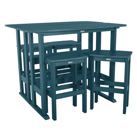 Lehigh 6pc Bar Height Balcony Set Dining Highwood USA Nantucket Blue 