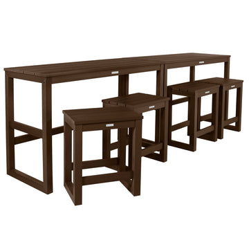 Monroe Modern Counter Height Balcony 6 Piece Set Dining Highwood USA Weathered Acorn 