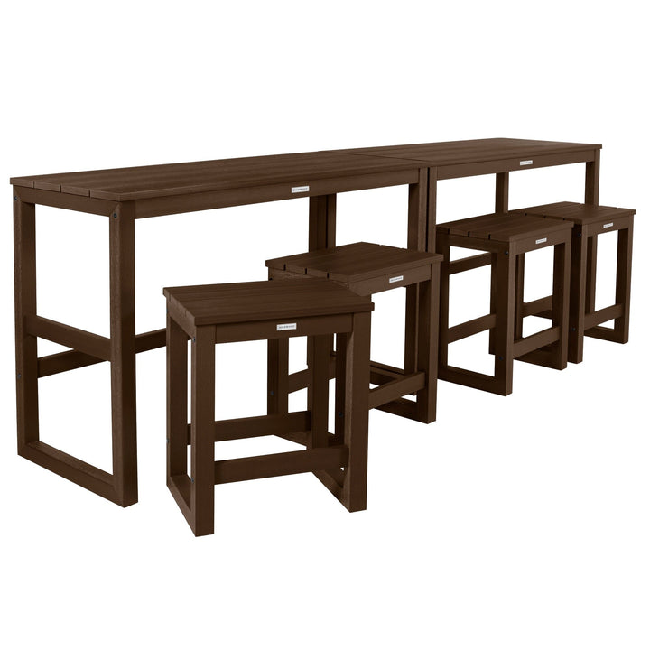 Monroe Modern Counter Height Balcony 6 Piece Set Dining Highwood USA Weathered Acorn 