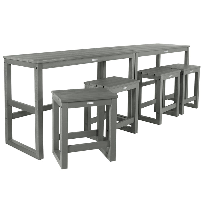 Monroe Modern Counter Height Balcony 6 Piece Set Dining Highwood USA Coastal Teak 