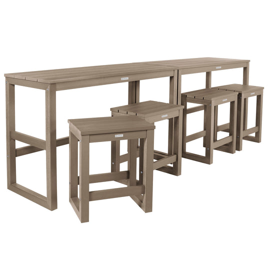 Monroe Modern Counter Height Balcony 6 Piece Set Dining Highwood USA Woodland Brown 