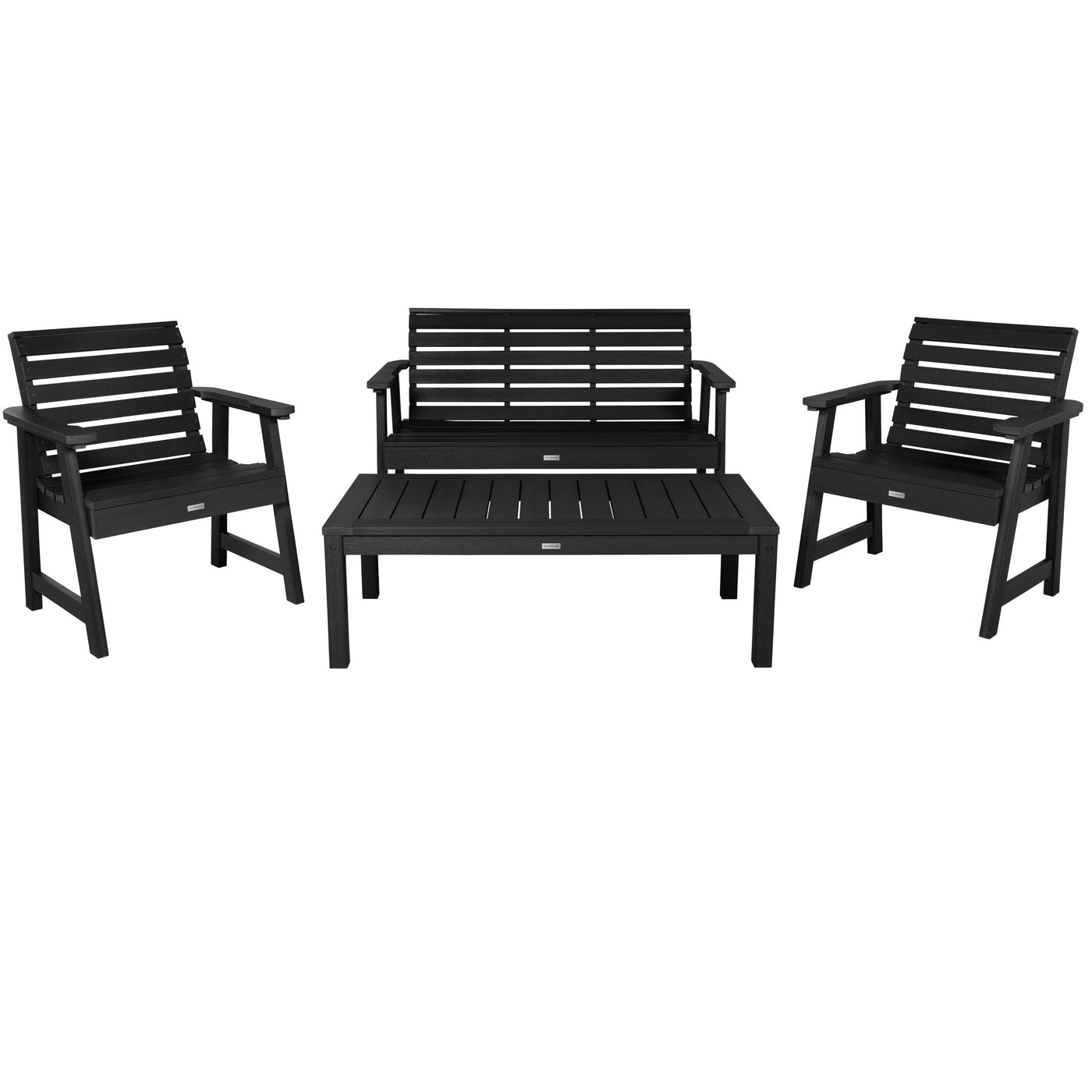 Weatherly Garden Conversation Set Kitted Sets Highwood USA Black 