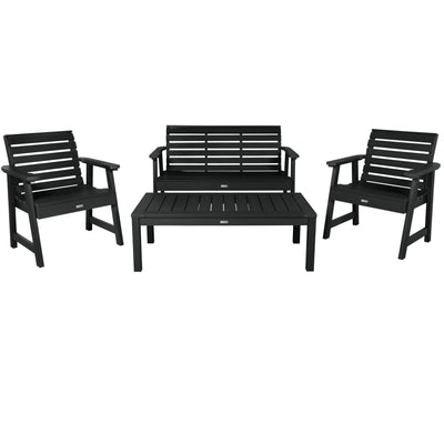 Weatherly Garden Conversation Set Kitted Sets Highwood USA Black 