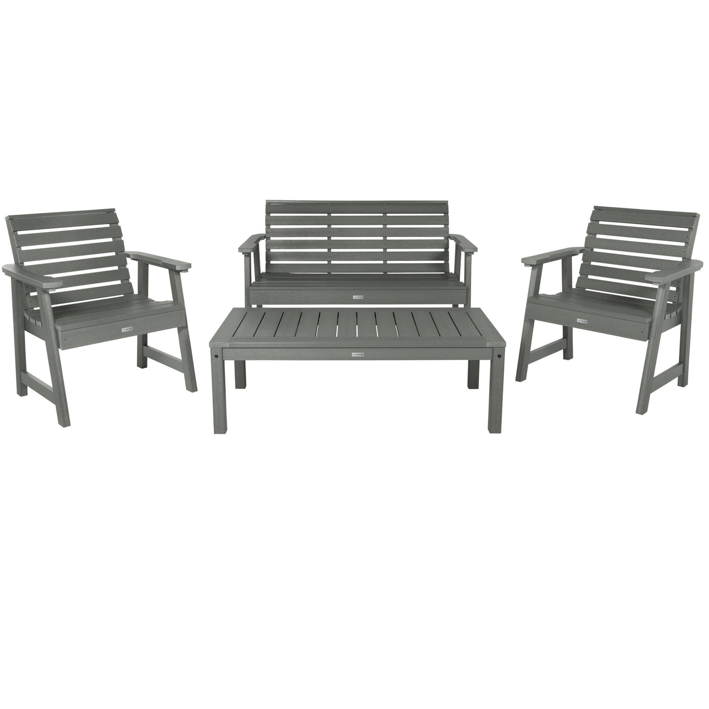 Weatherly Garden Conversation Set Kitted Sets Highwood USA Coastal Teak 