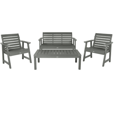 Weatherly Garden Conversation Set Kitted Sets Highwood USA Coastal Teak 