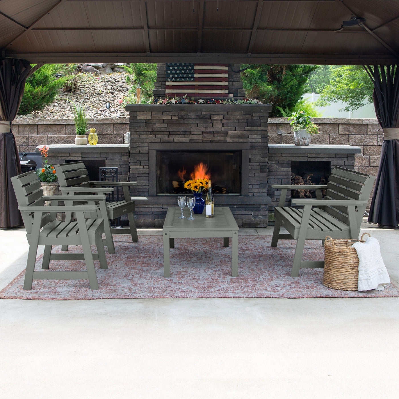 Weatherly Garden Conversation Set Kitted Sets Highwood USA 