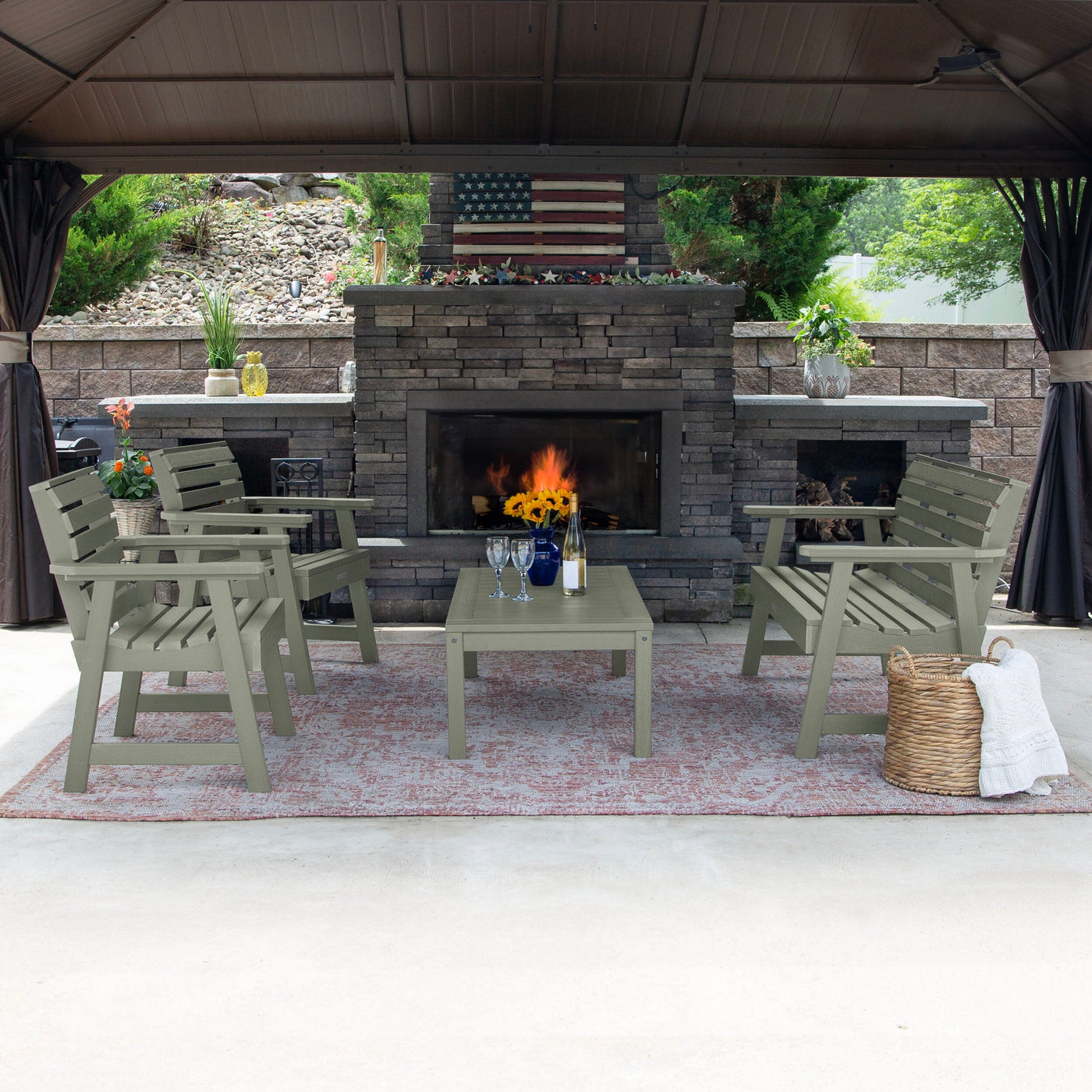 Weatherly Garden Conversation Set Kitted Sets Highwood USA 