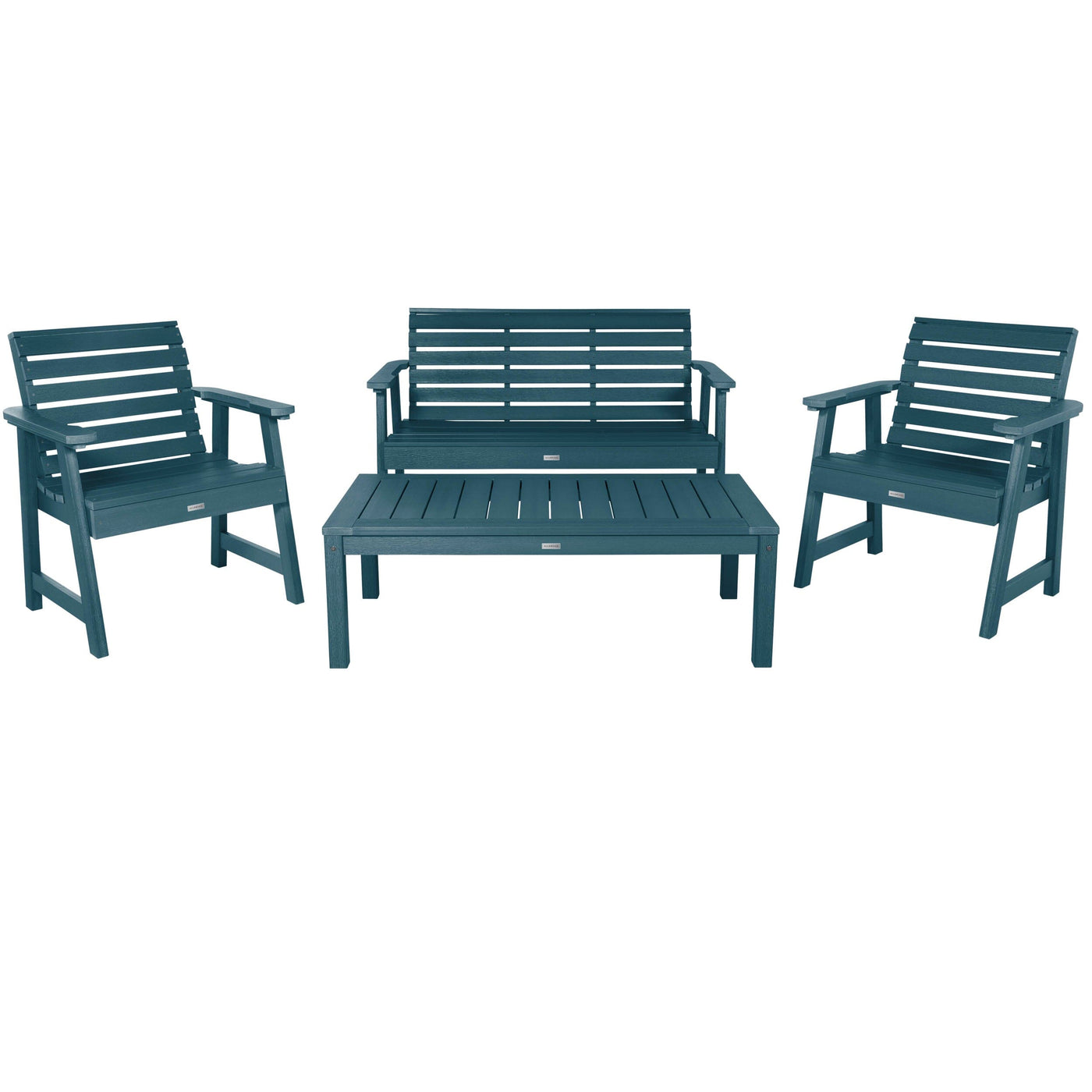 Weatherly Garden Conversation Set Kitted Sets Highwood USA Nantucket Blue 