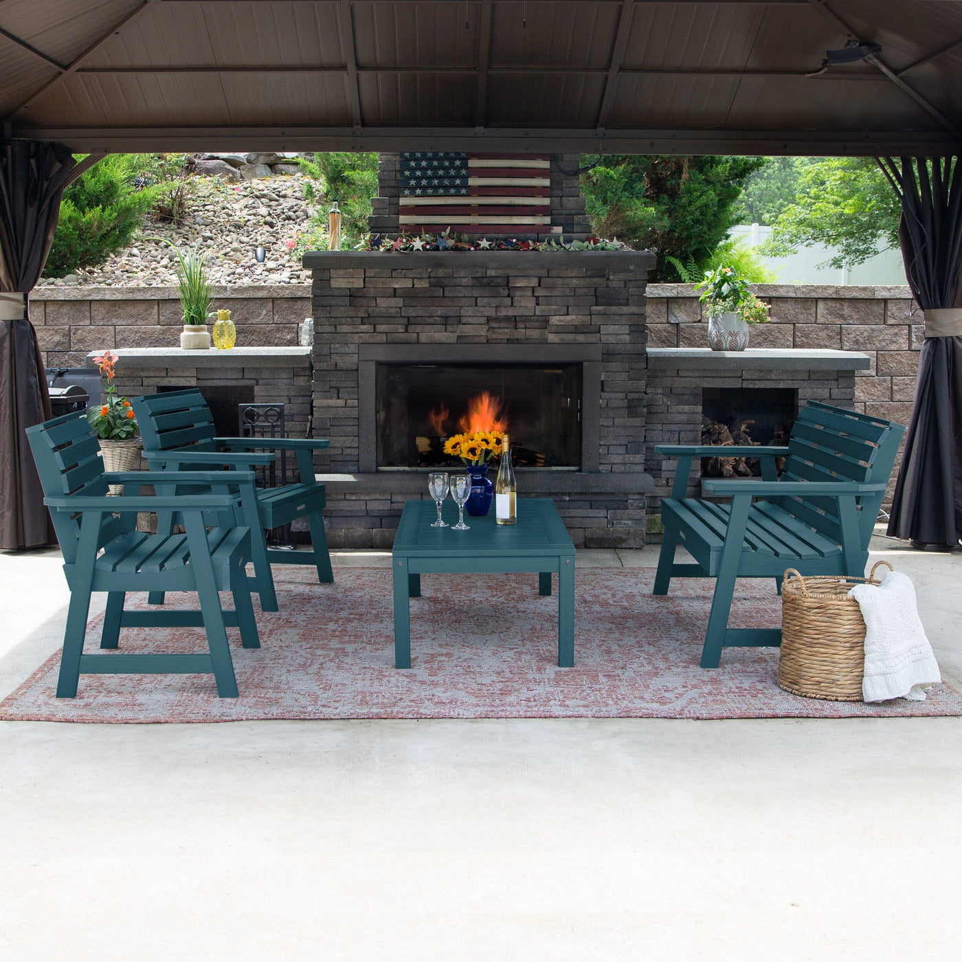 Weatherly Garden Conversation Set Kitted Sets Highwood USA 