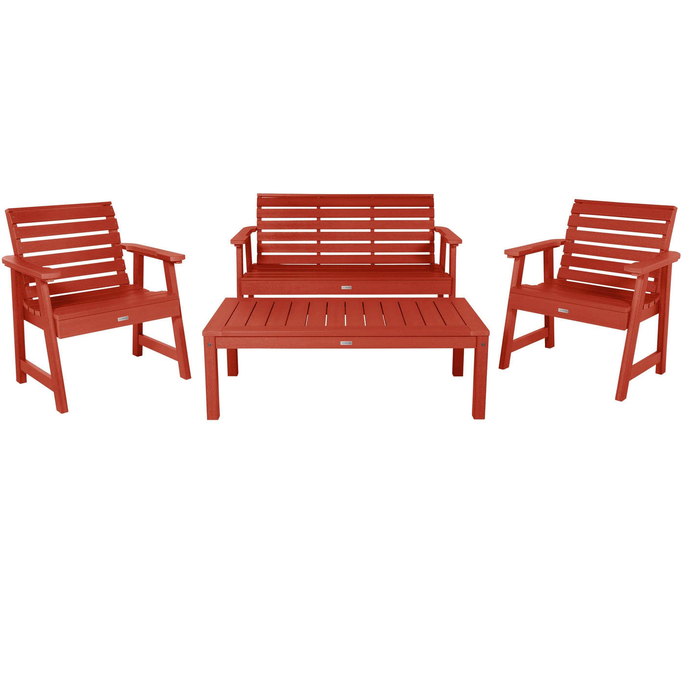 Weatherly Garden Conversation Set Kitted Sets Highwood USA Rustic Red 