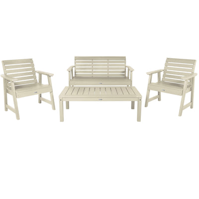 Weatherly Garden Conversation Set Kitted Sets Highwood USA Whitewash 