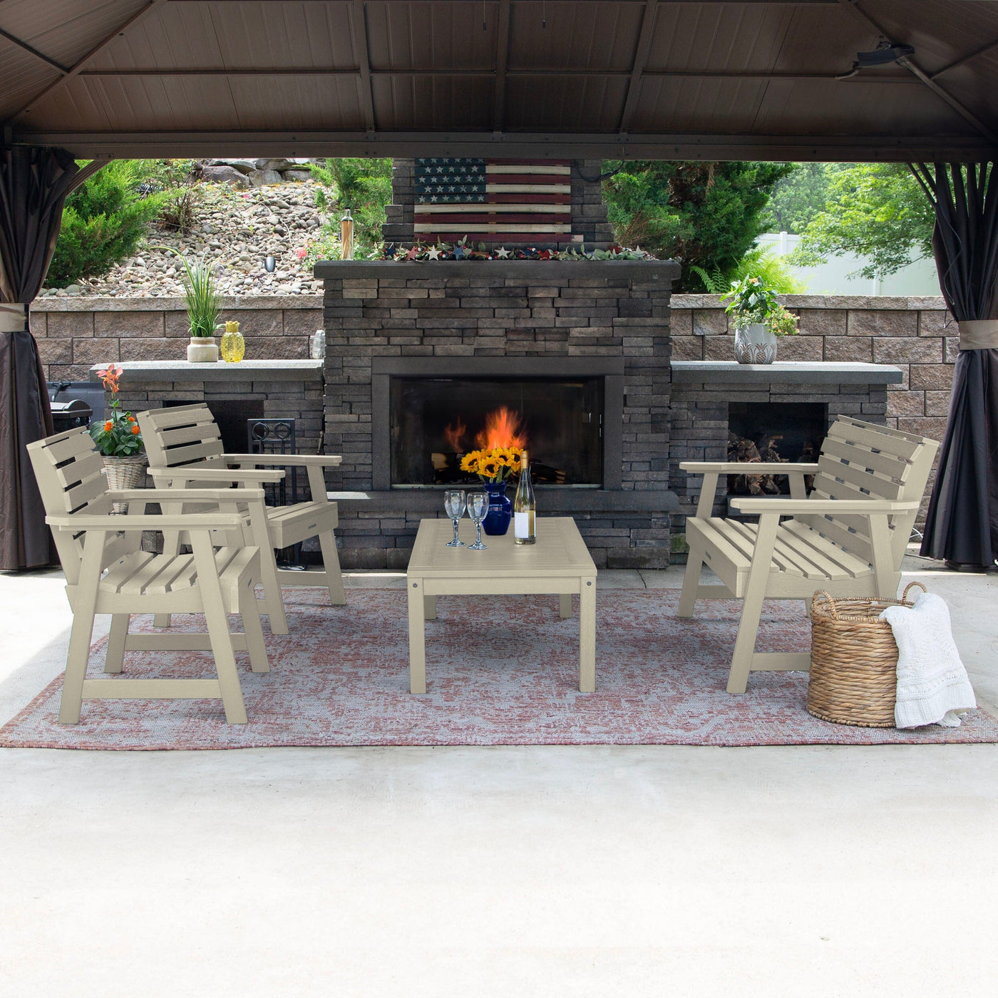 Weatherly Garden Conversation Set Kitted Sets Highwood USA 