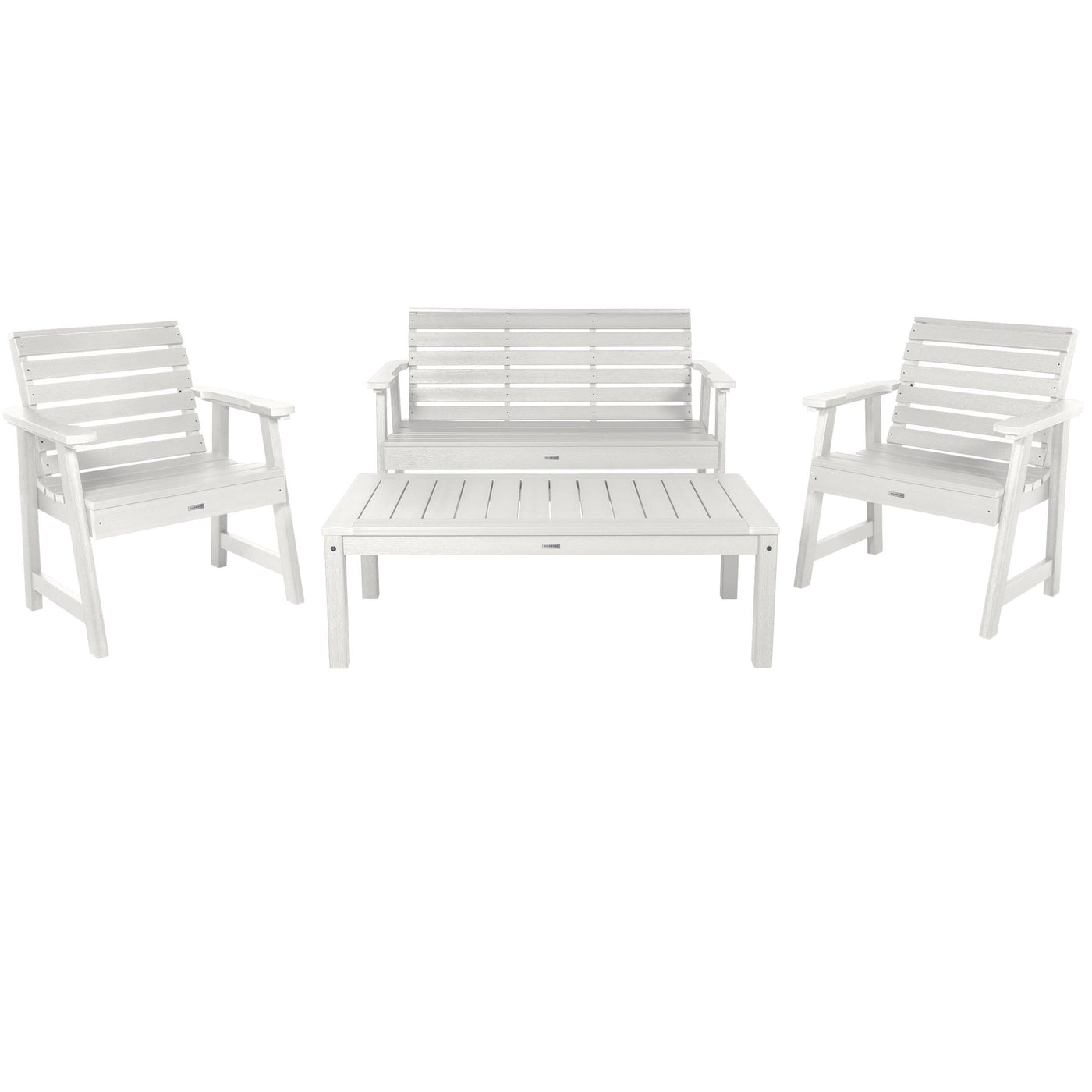 Weatherly Garden Conversation Set Kitted Sets Highwood USA White 