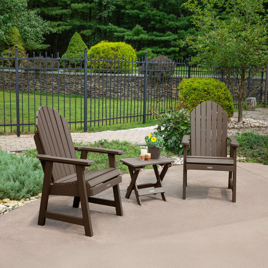 2 Hamilton Deck Chairs with Folding Side Table Kitted Sets Highwood USA 